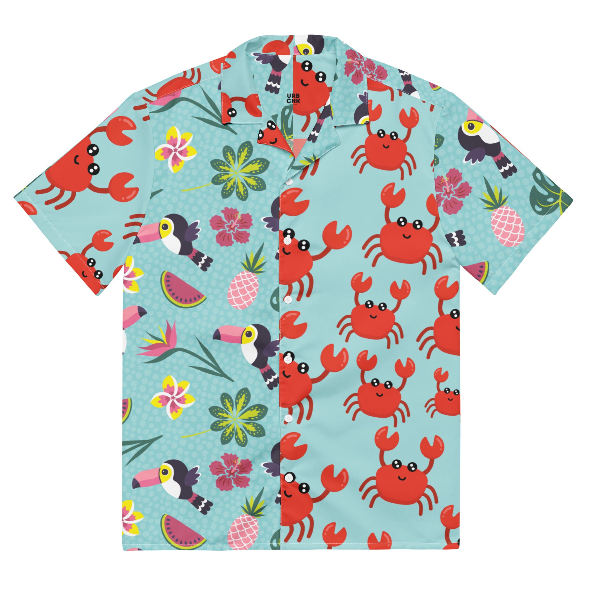 URBANITYCHEK HOLIDAY PEEKING RED CRAB PREMIUM SHORT SLEEVE SHIRT