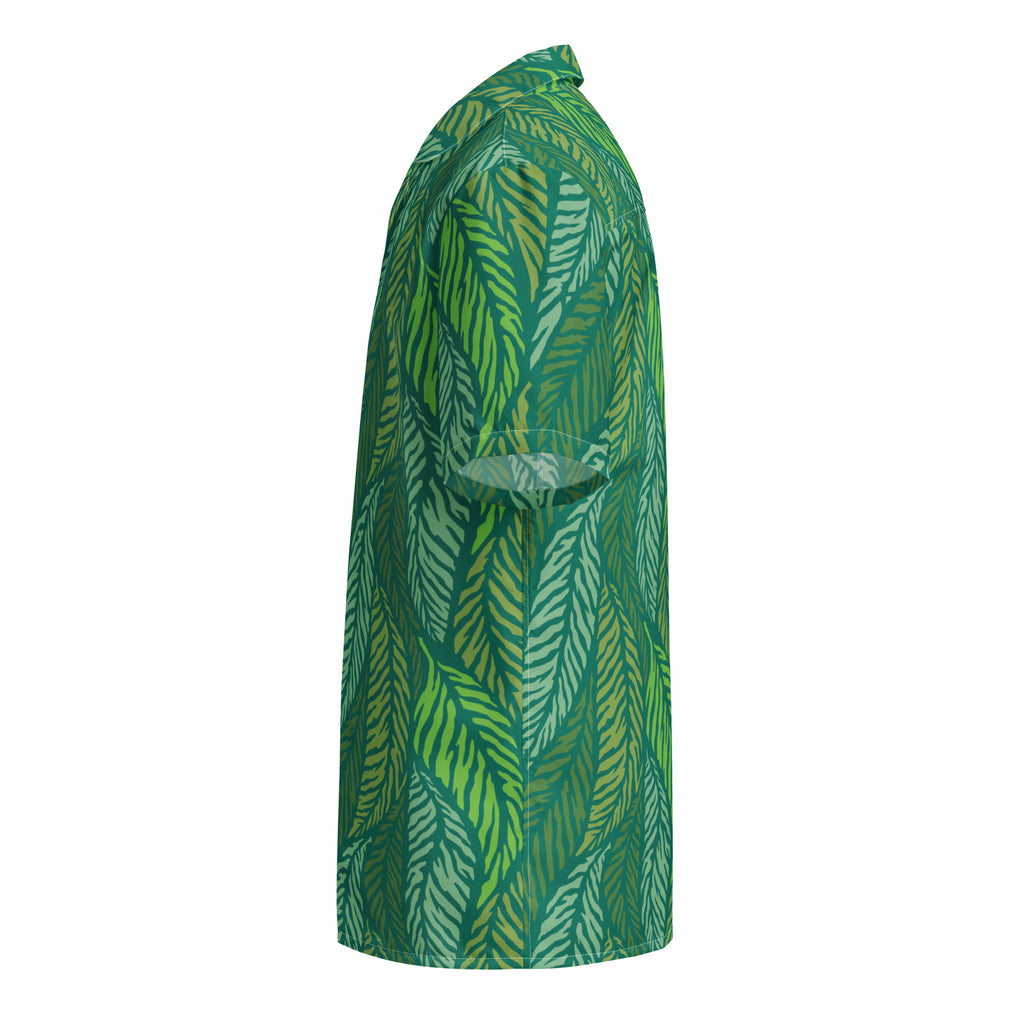 URBANITYCHEK PALM LEAF PATTERN SHORT SLEEVE SHIRT