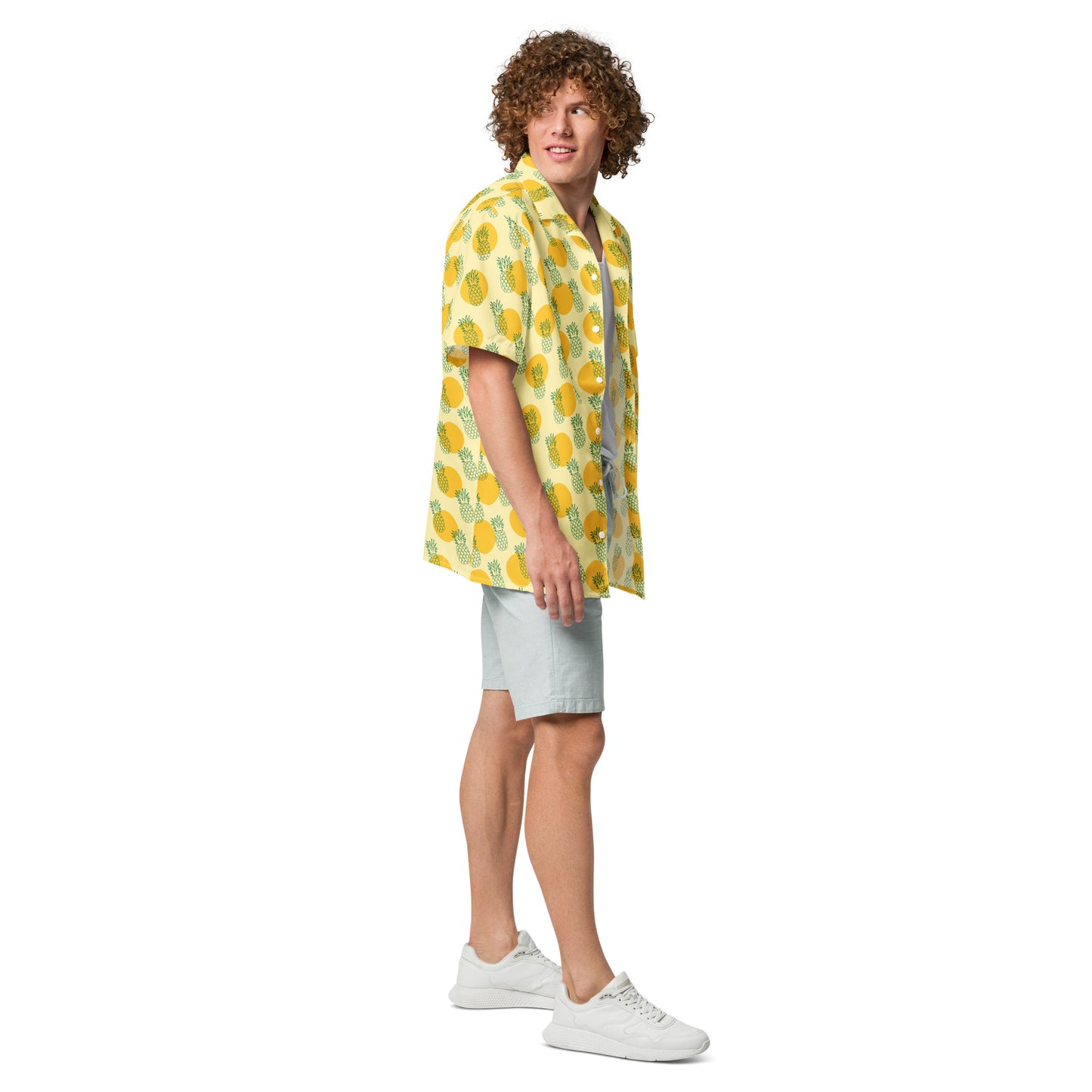 URBANITYCHEK PINEAPPLE UPF PROTECTION SHORT SLEEVE SHIRT