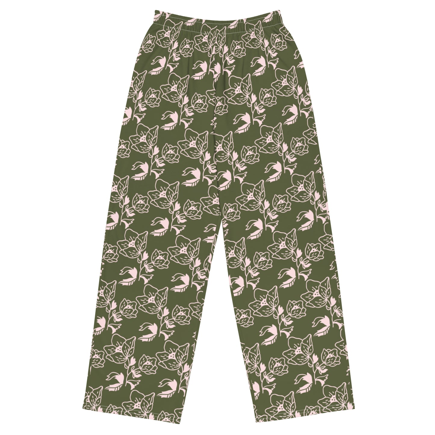 WOMENS WIDE LEG PANTS FLORAL FOR WOMEN