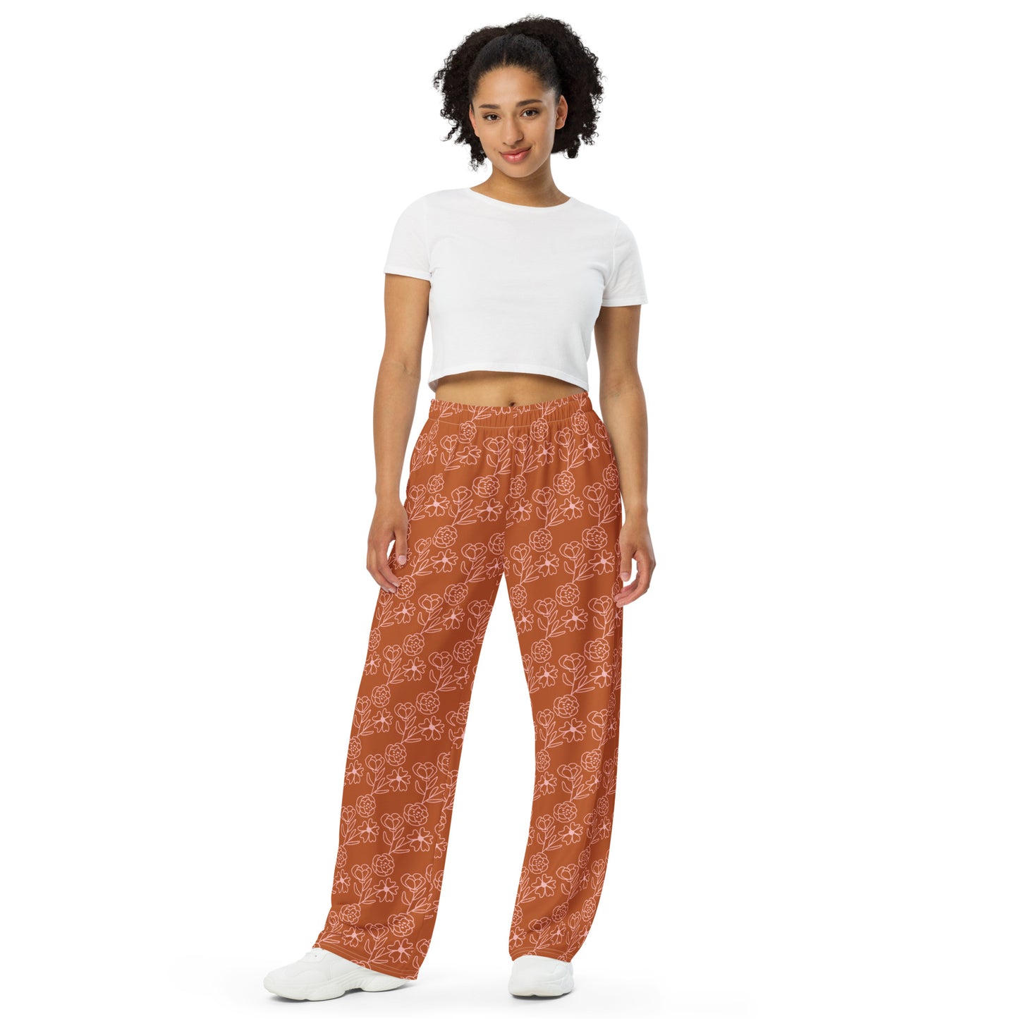 WIDE LEG FLORAL PANTS PAJAMAS FOR WOMEN