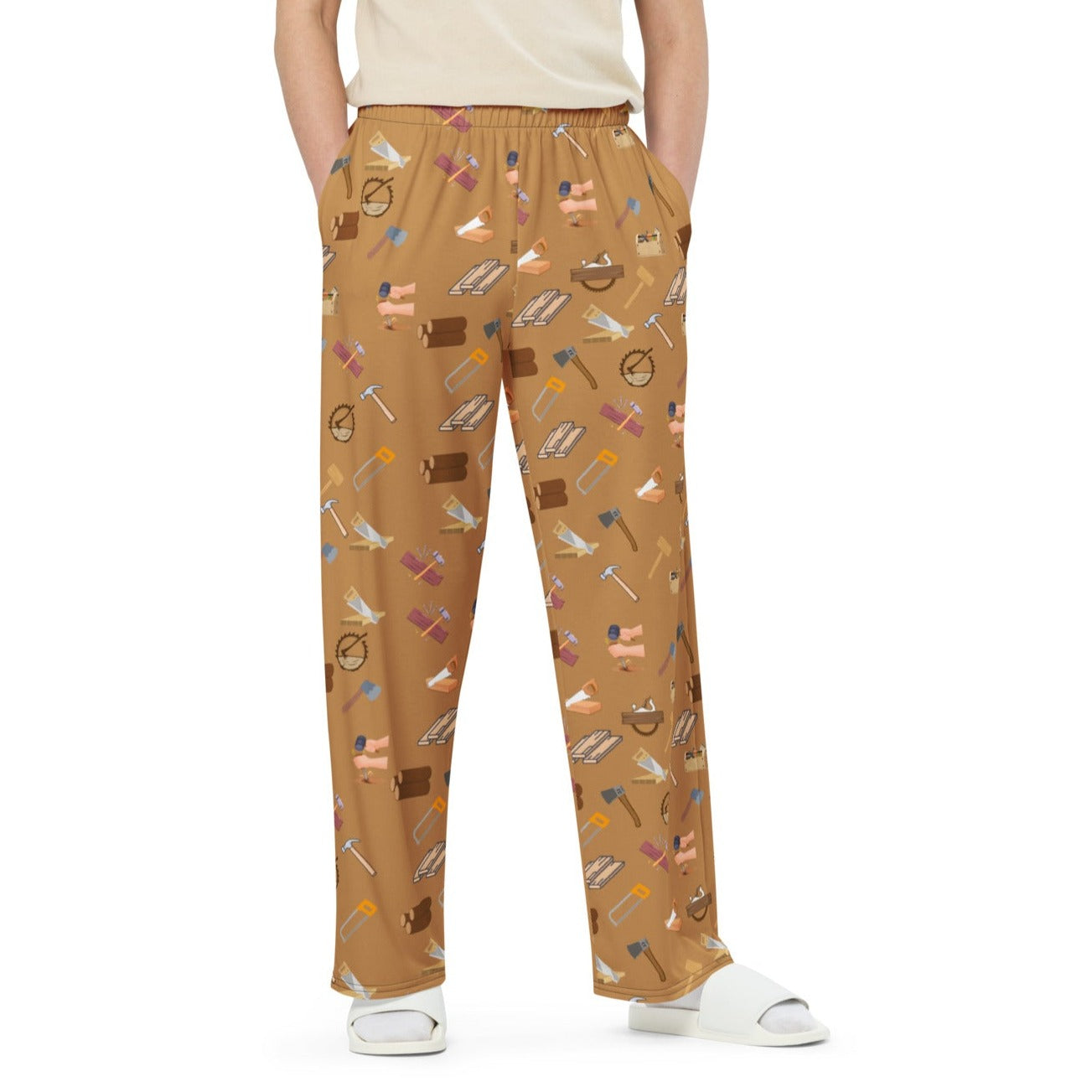 MEN'S PRINTED PAJAMA PANTS WOOD WORK