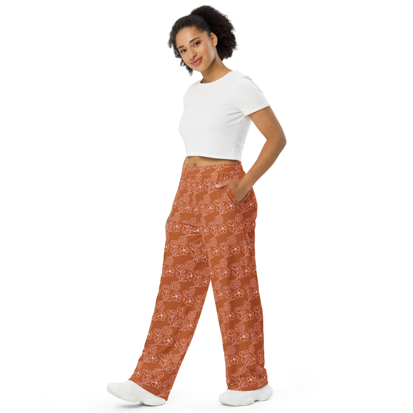 WIDE LEG FLORAL PANTS PAJAMAS FOR WOMEN