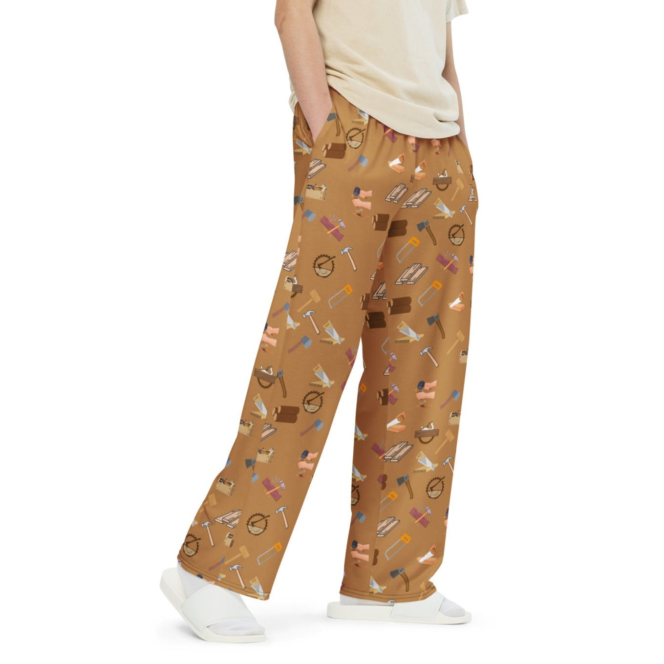 MEN'S PRINTED PAJAMA PANTS WOOD WORK