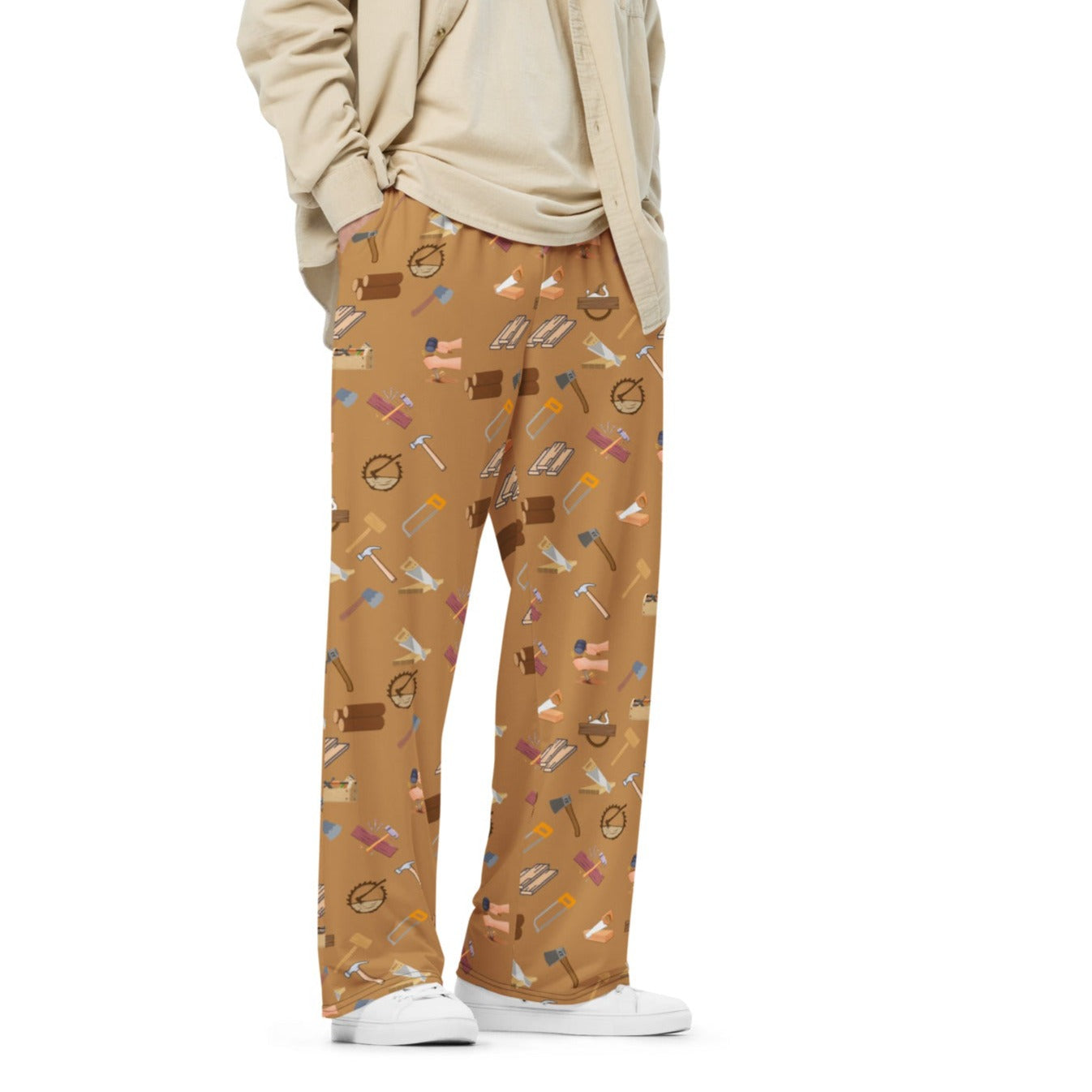 MEN'S PRINTED PAJAMA PANTS WOOD WORK