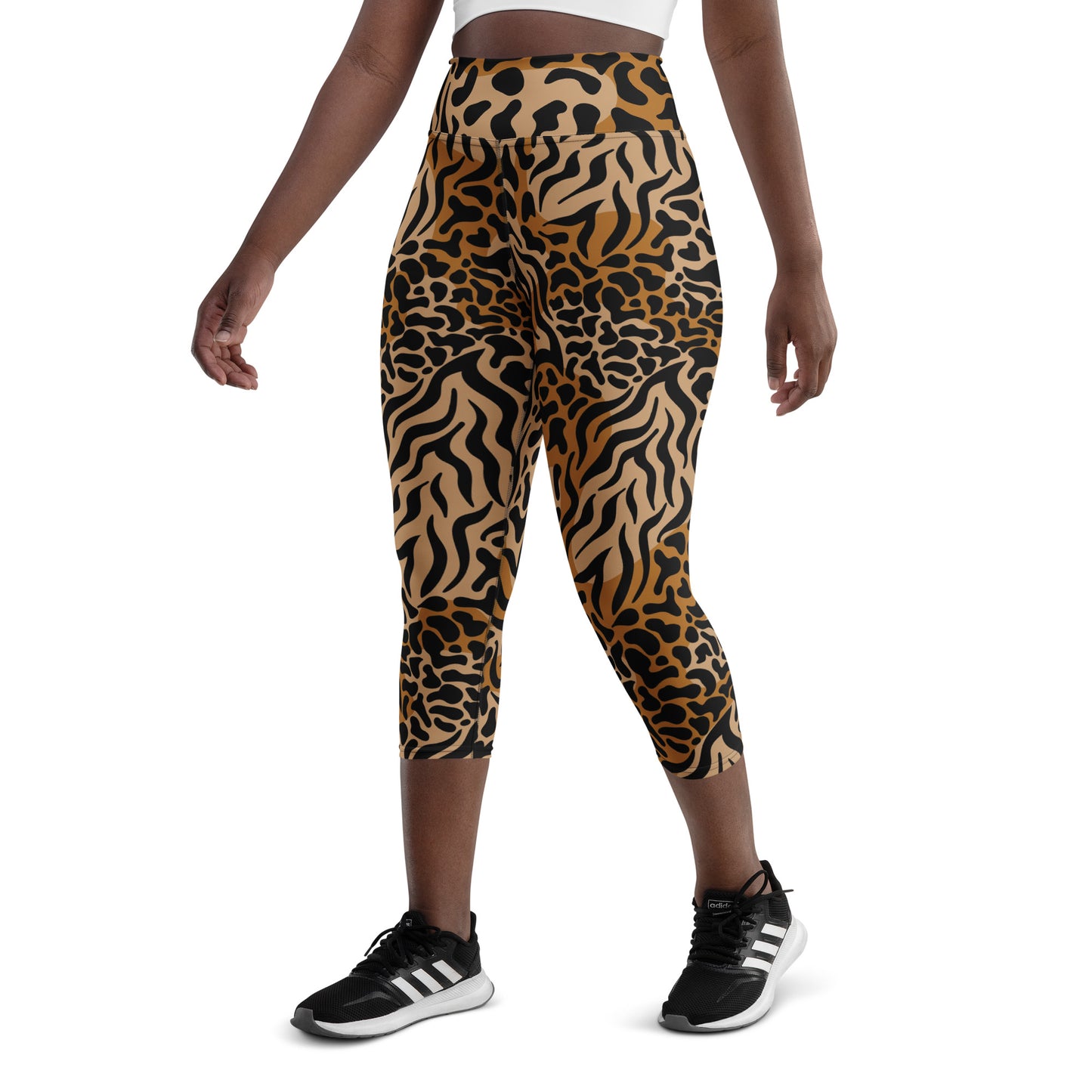 UrbanityChek® WILD PRINTED HIGH-WAISTED CAPRI LEGGINGS