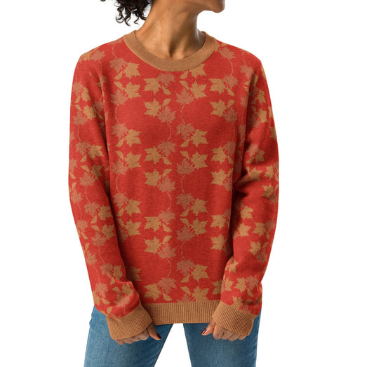 FALL LEAVES CREW KNITTED SWEATER