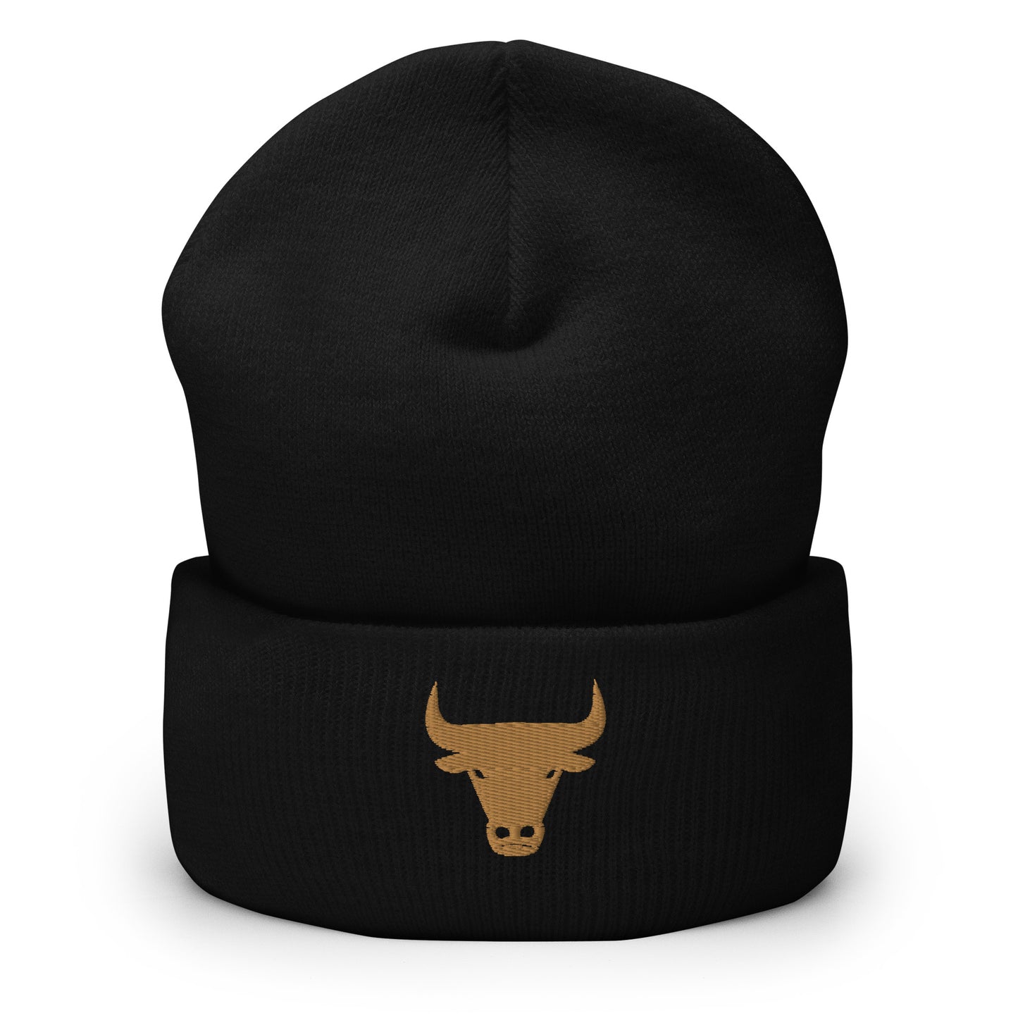 PREMIUM  EMBROIDERED CUFFED BULL BEANIE