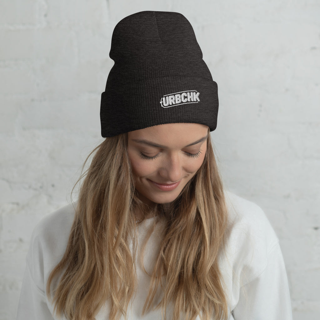 cuffed beanie dark grey front