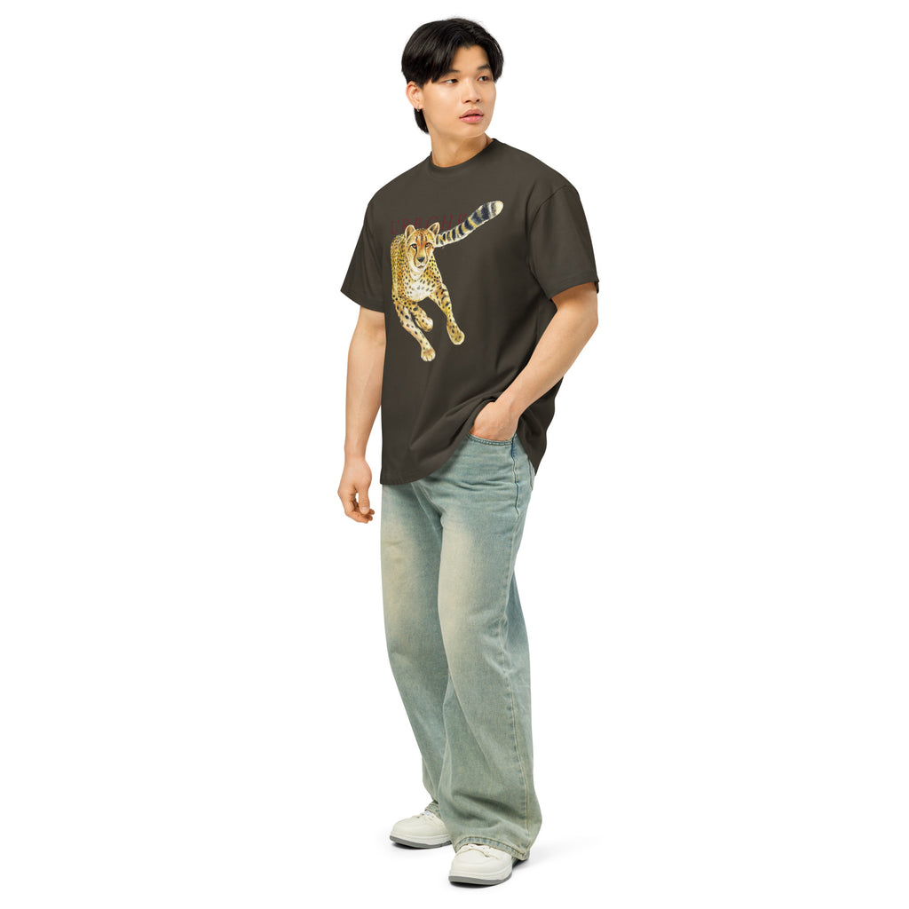 A Male wearing a relaxed crew neck t-shirt with a white background