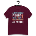 Men's Fishing T-Shirt Front Maroon