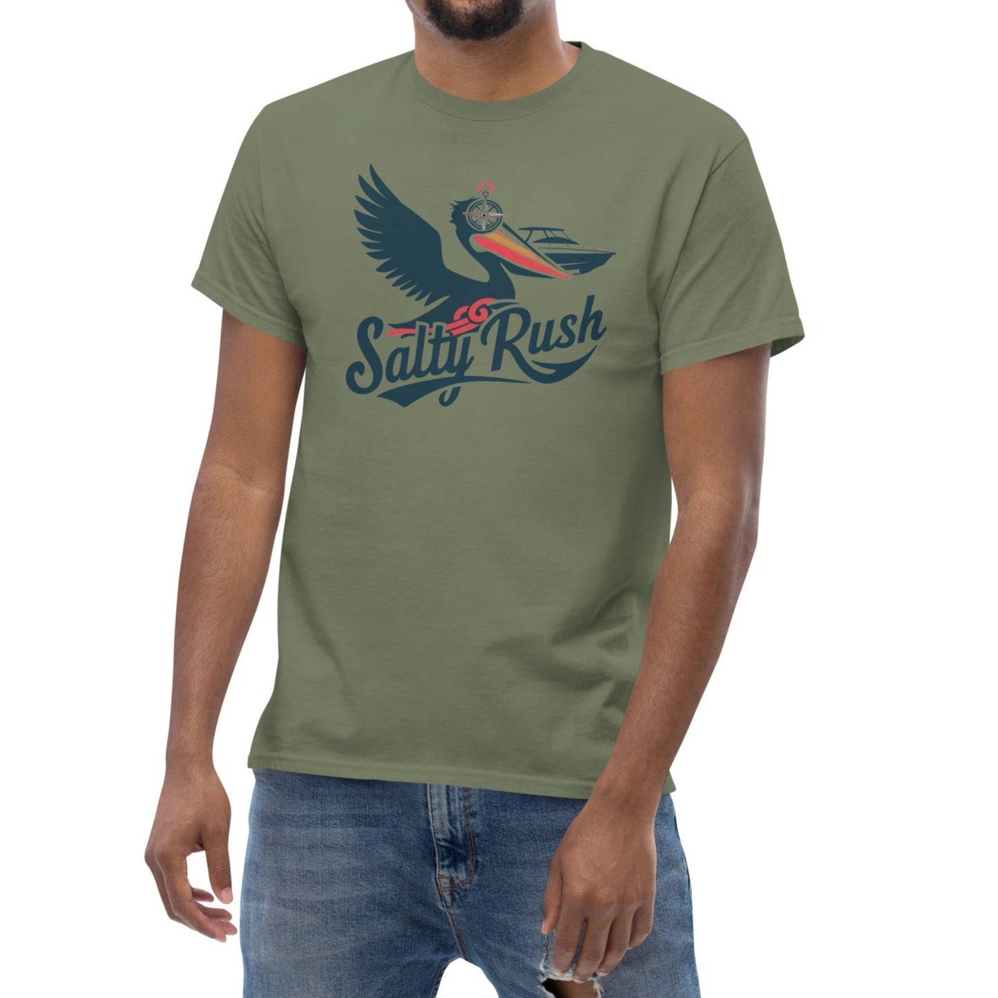 SALTY RUSH CREW NECK COTTON TSHIRT