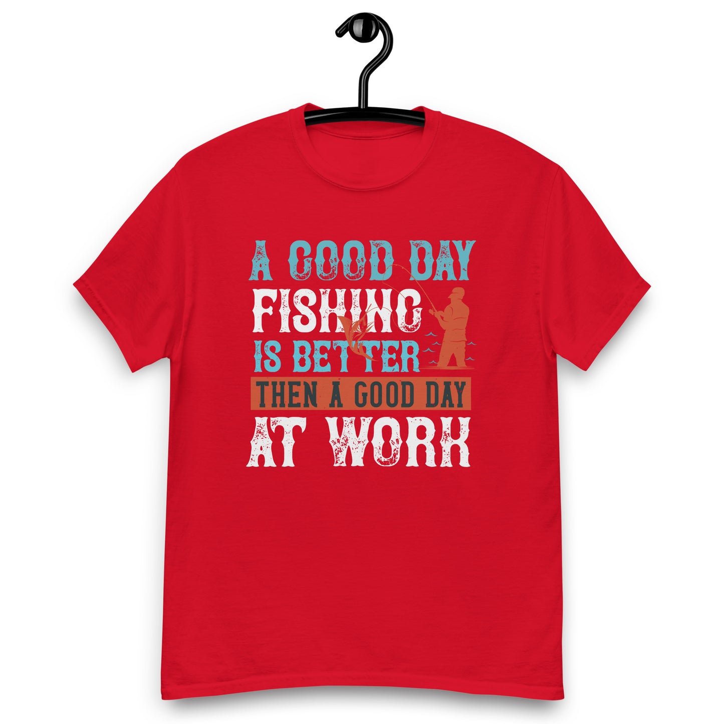 Men's Fishing T-Shirt Front Red