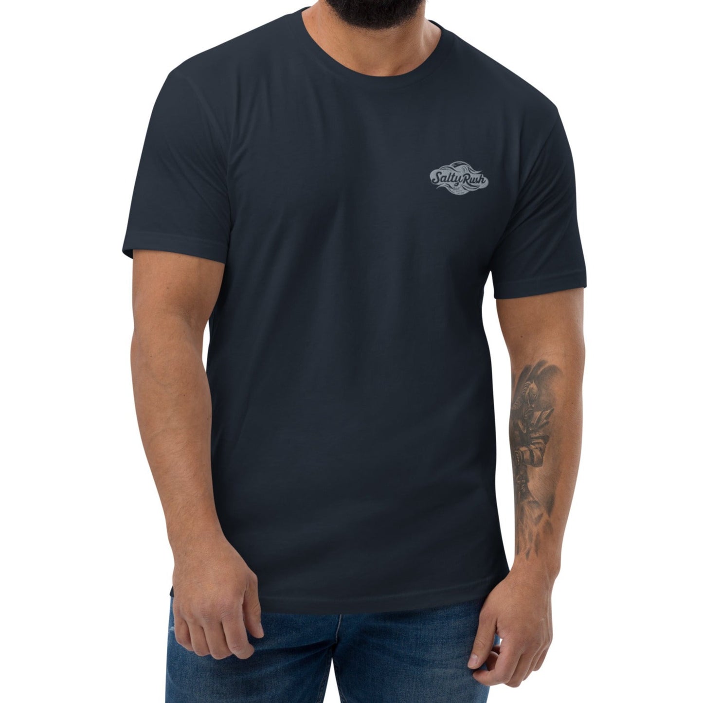 SALTY RUSH FITTED COTTON CREWNECH TSHIRT EMBROIDERED