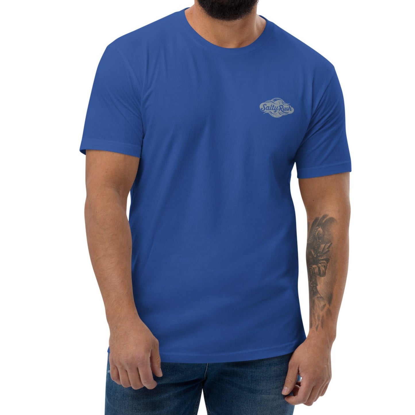 SALTY RUSH FITTED COTTON CREWNECH TSHIRT EMBROIDERED