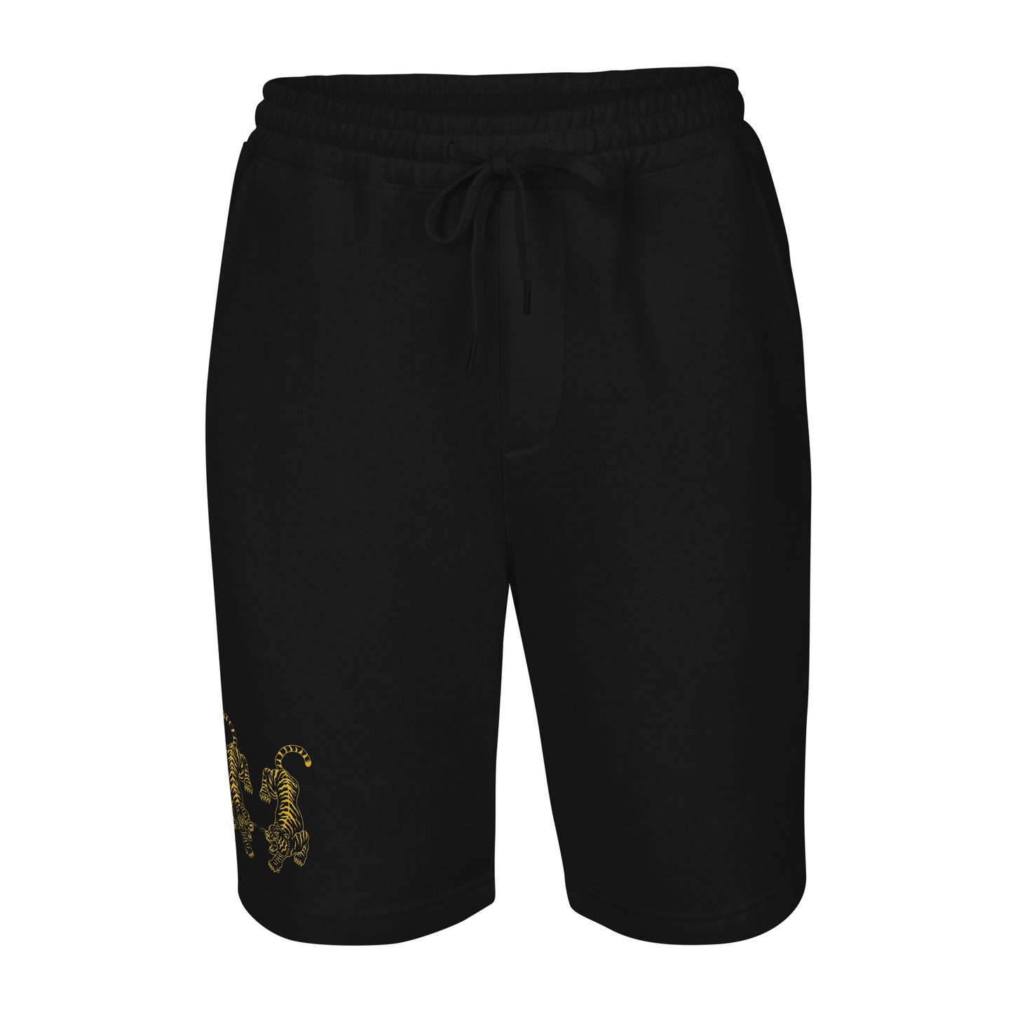 MEN'S CASUAL FLEECE SHORTS EMBROIDERED TIGER DESIGN