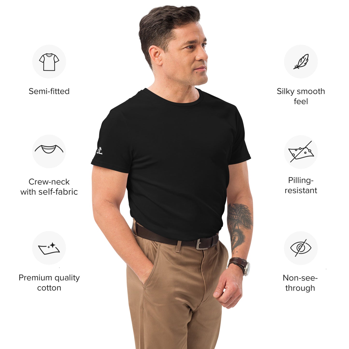 MEN'S PREMIUM COTTON TSHIRT BLACK TSHIRT FOR MEN