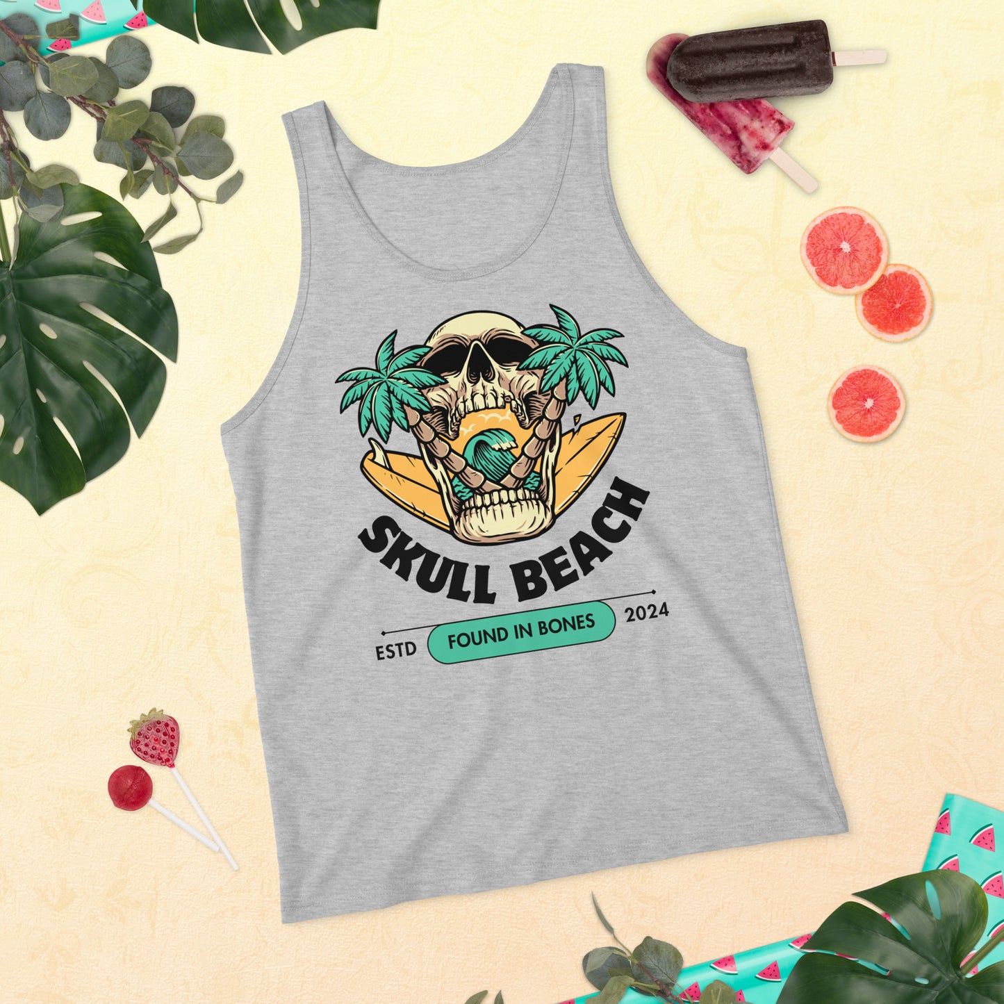 MENS SKULL BEACH TANK TOP