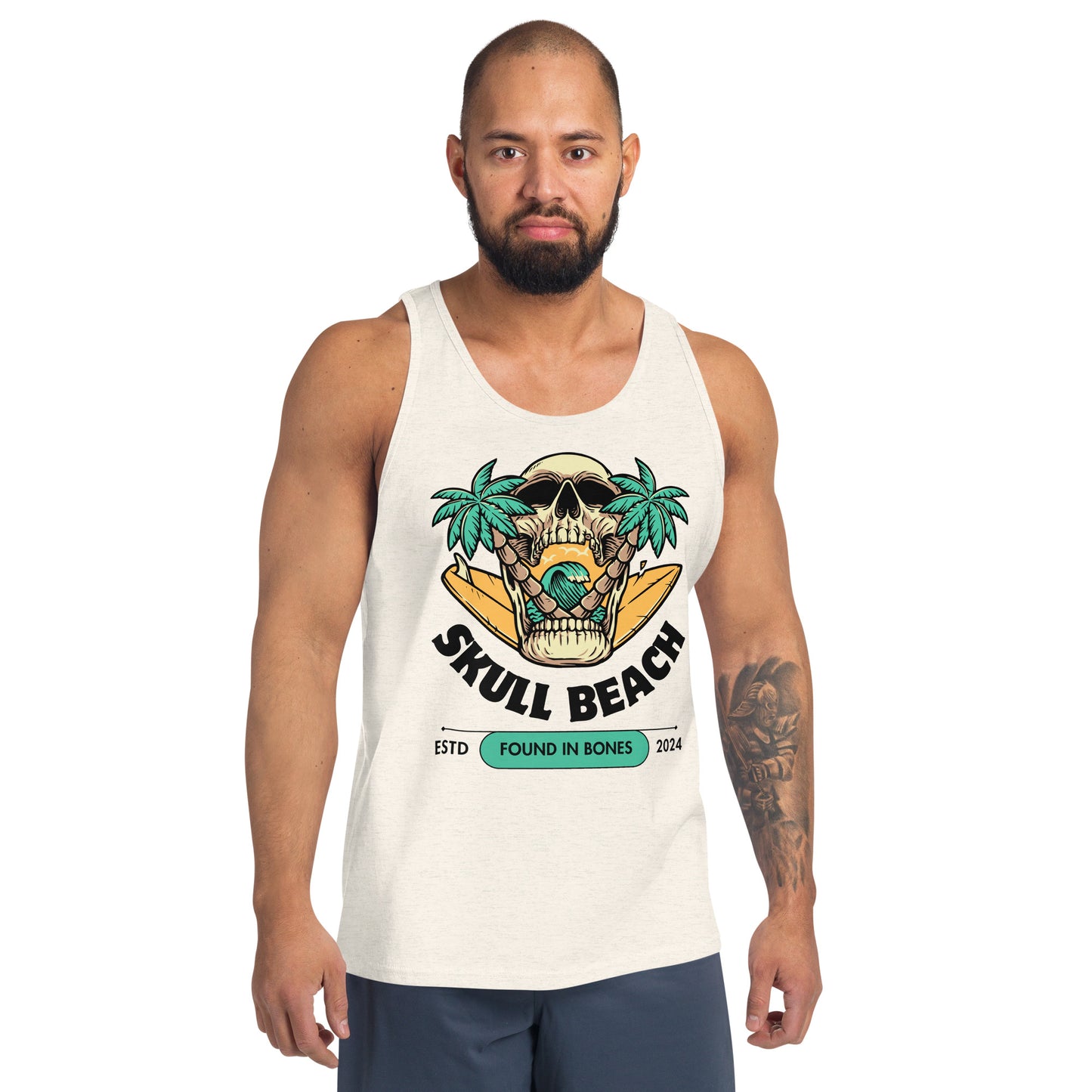 MENS SKULL BEACH TANK TOP