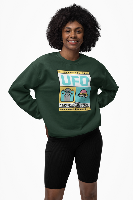 WOMEN'S CREWNECK SWEATSHIRT UFO FUNNY SWEATSHIRTS FOR WOMEN