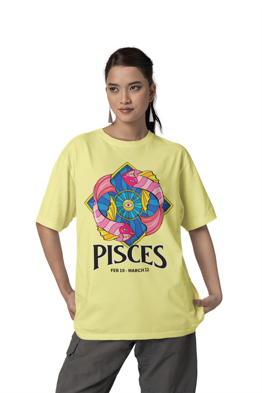 PISCES OVERSIZED COTTON CREW NECK WOMEN TSHIRT