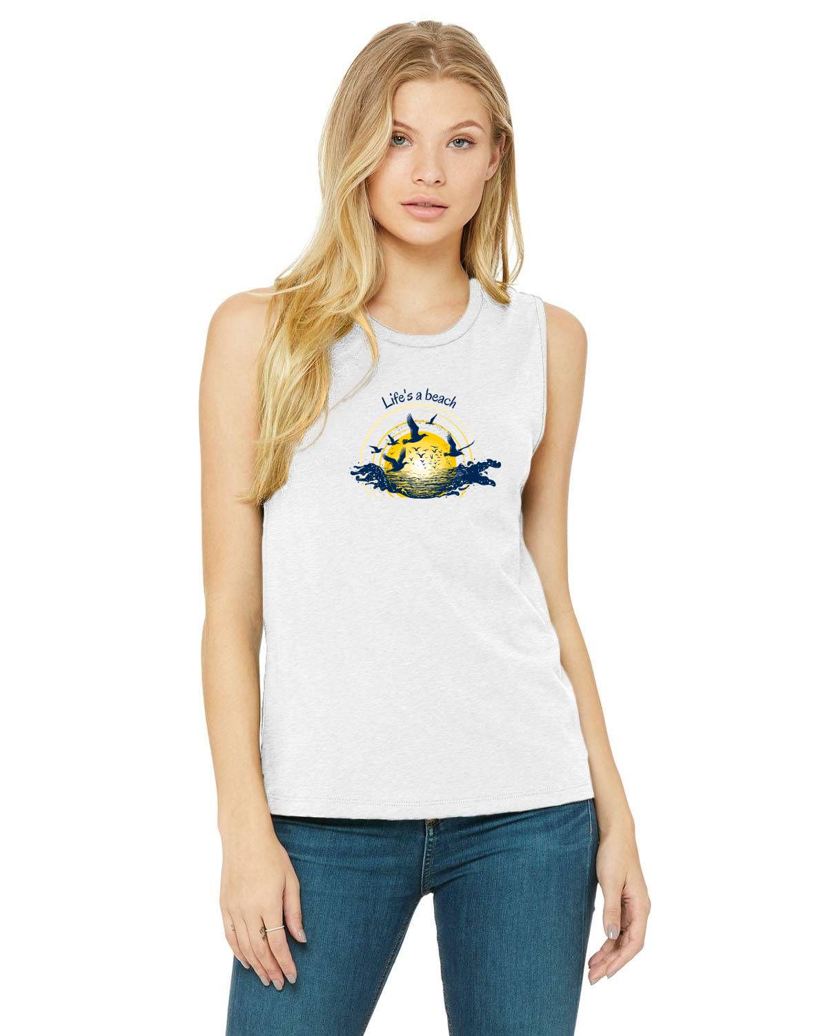 LIFE IS A BEACH MUSCLE TANK TOP FOR WOMEN