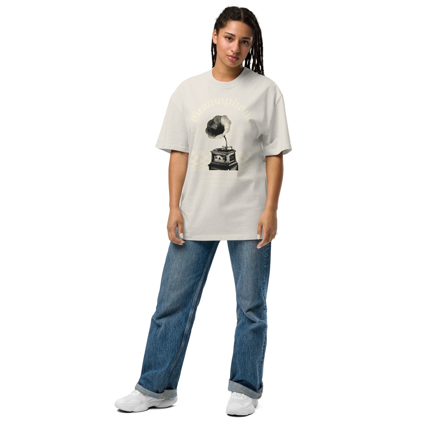 RETRO OVERSIZED FADED CREW NECK TSHIRT FOR WOMEN