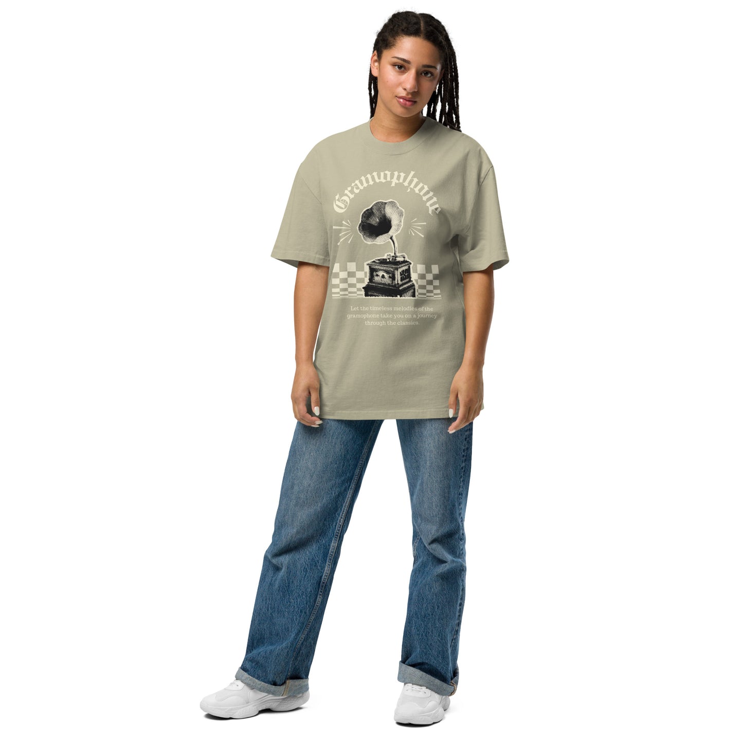 RETRO OVERSIZED FADED CREW NECK TSHIRT FOR WOMEN