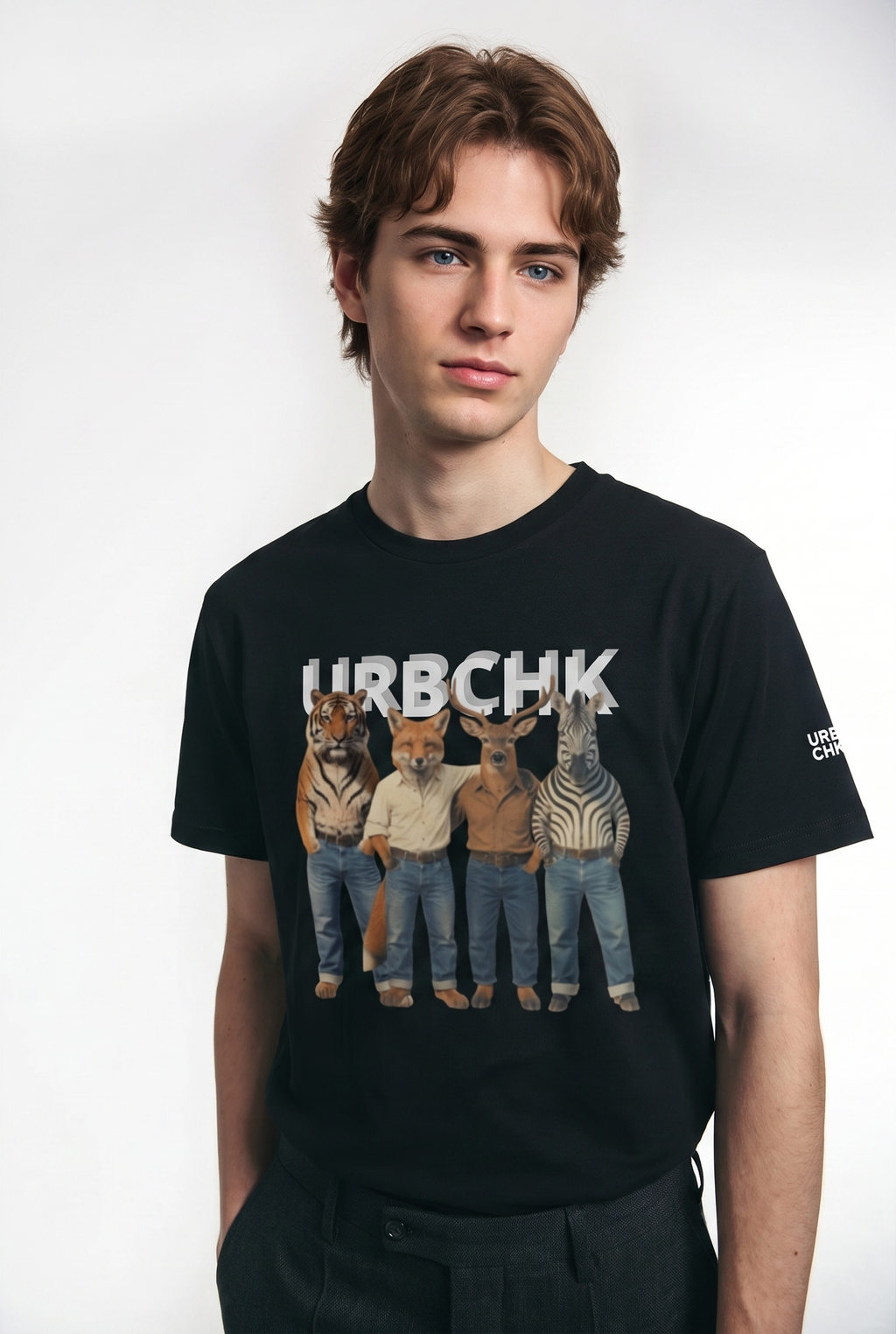 Unisex organic ribbed neck t-shirt