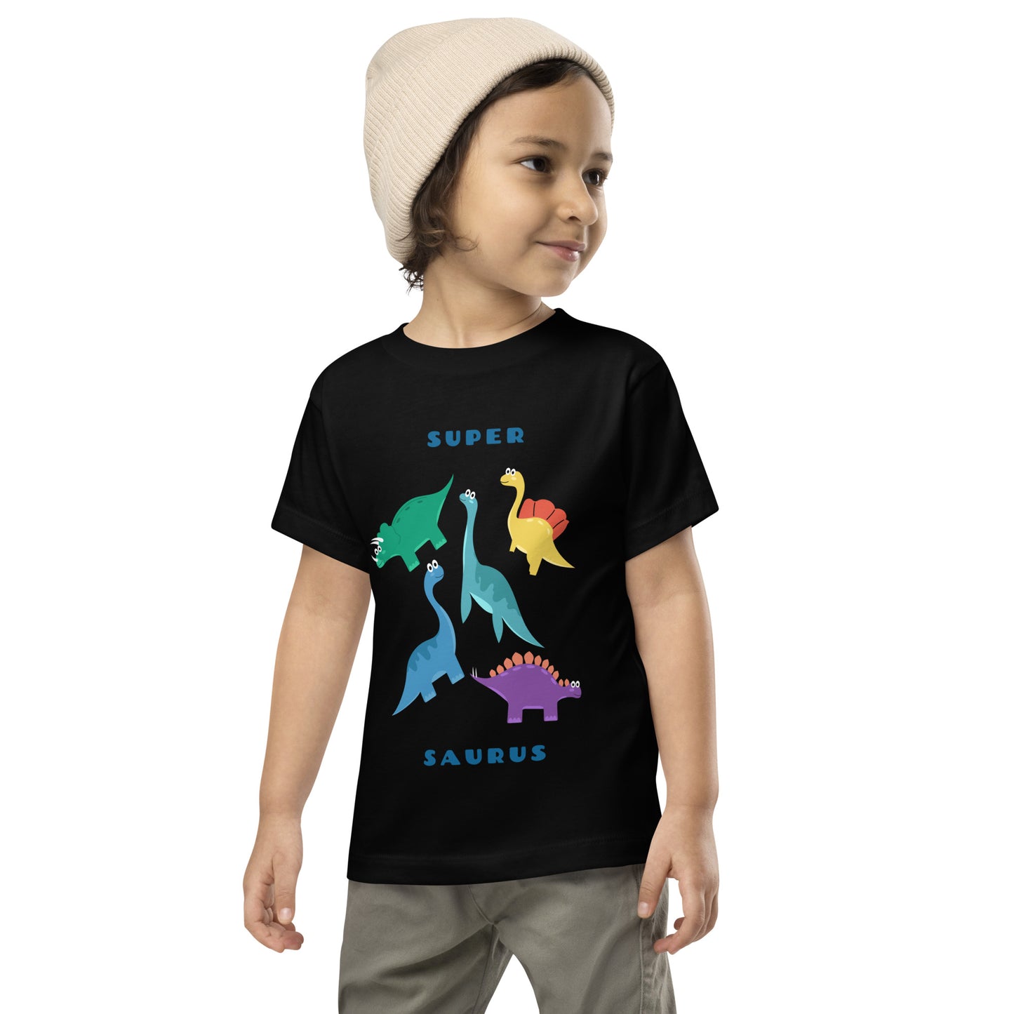 TODDLERS SHORT SLEEVE COTTON TSHIRTS GRAPHIC KIDS TEE SUPER SAURUS