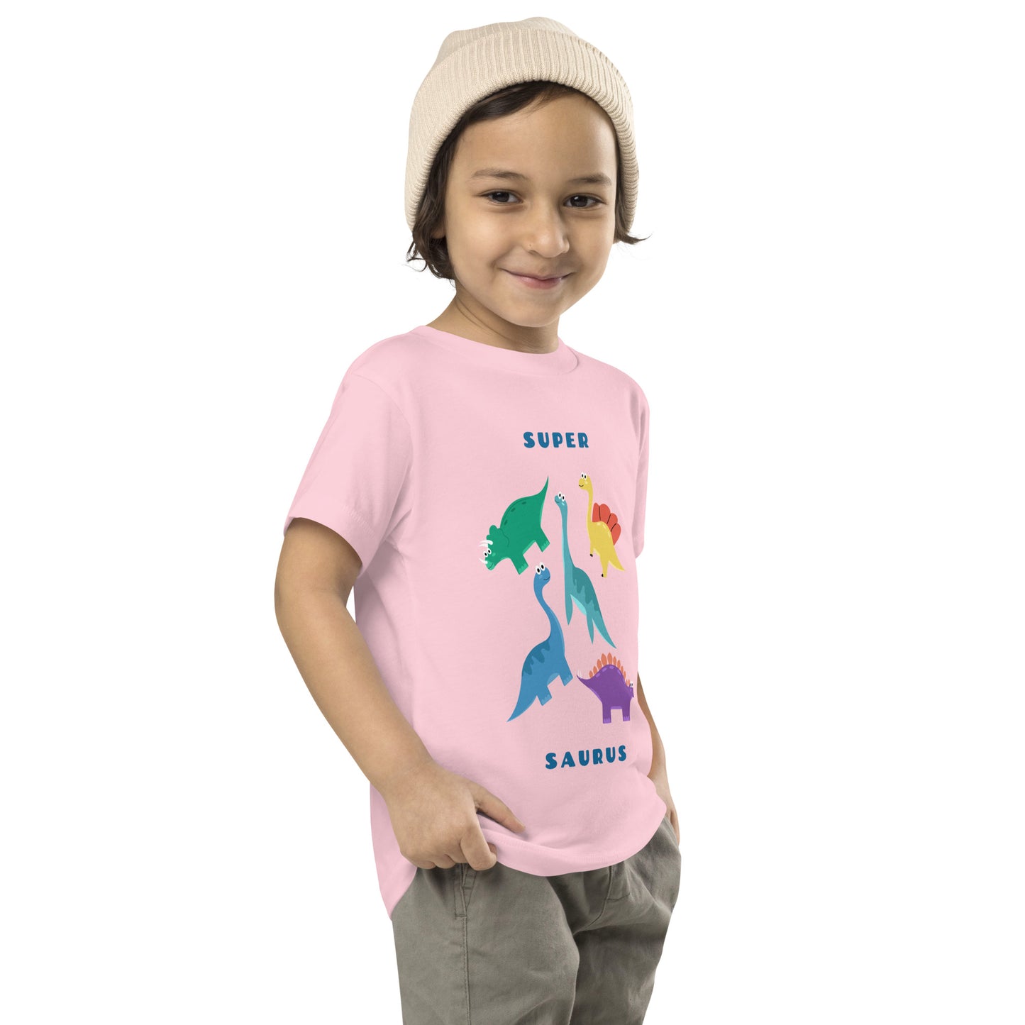 TODDLERS SHORT SLEEVE COTTON TSHIRTS GRAPHIC KIDS TEE SUPER SAURUS