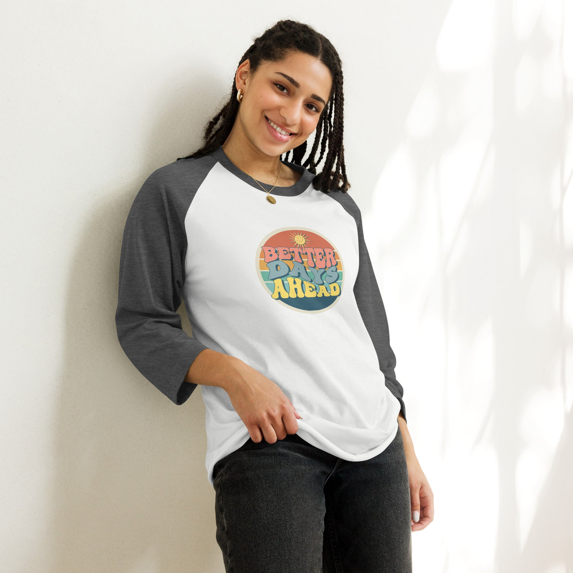 URBANITYCHEK 3/4 SLEEVE SHIRT FOR WOMEN BETTER DAYS AHEAD