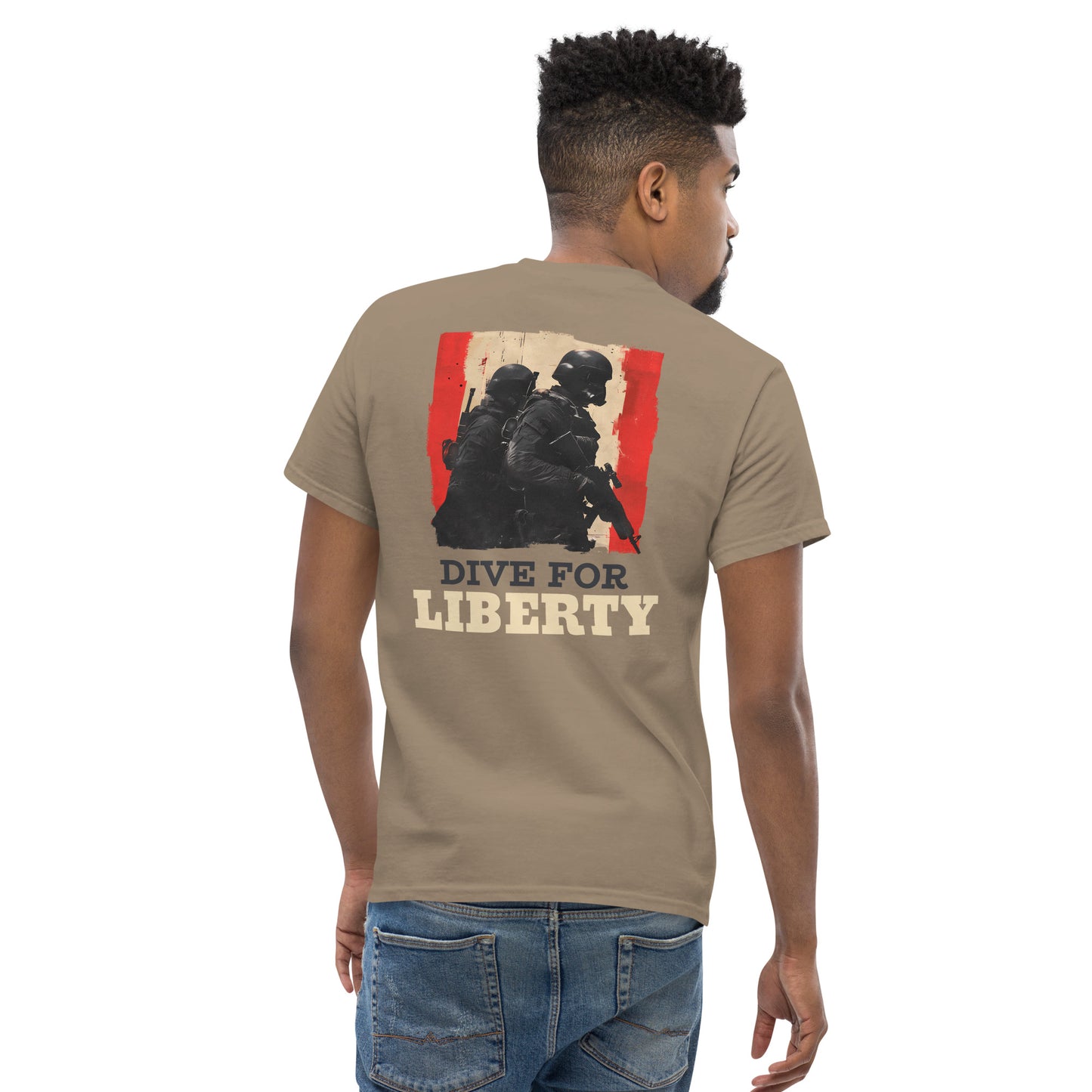 URBANITYCHEK CREW DIVE FOR LIBERTY T-SHIRT