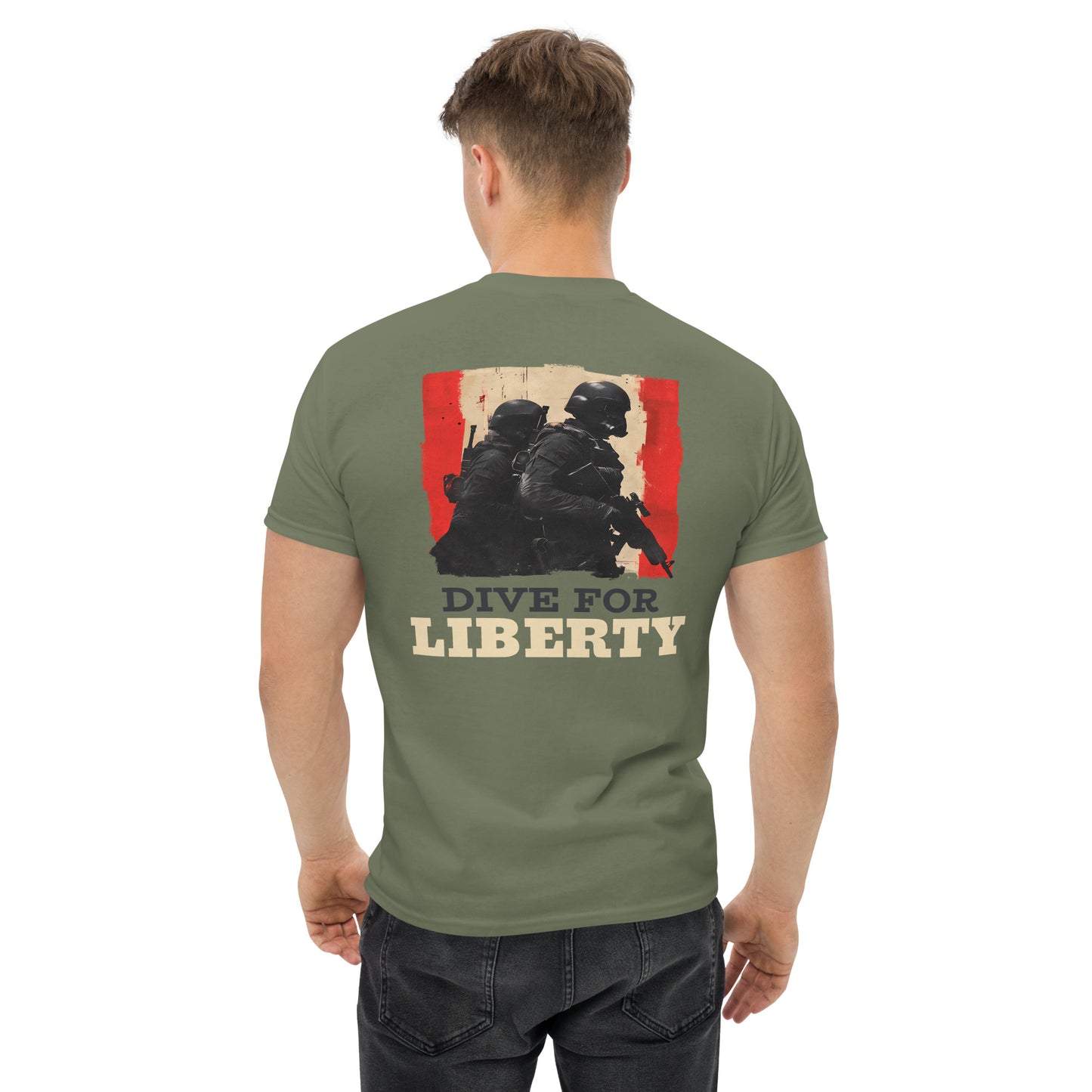 URBANITYCHEK CREW DIVE FOR LIBERTY T-SHIRT