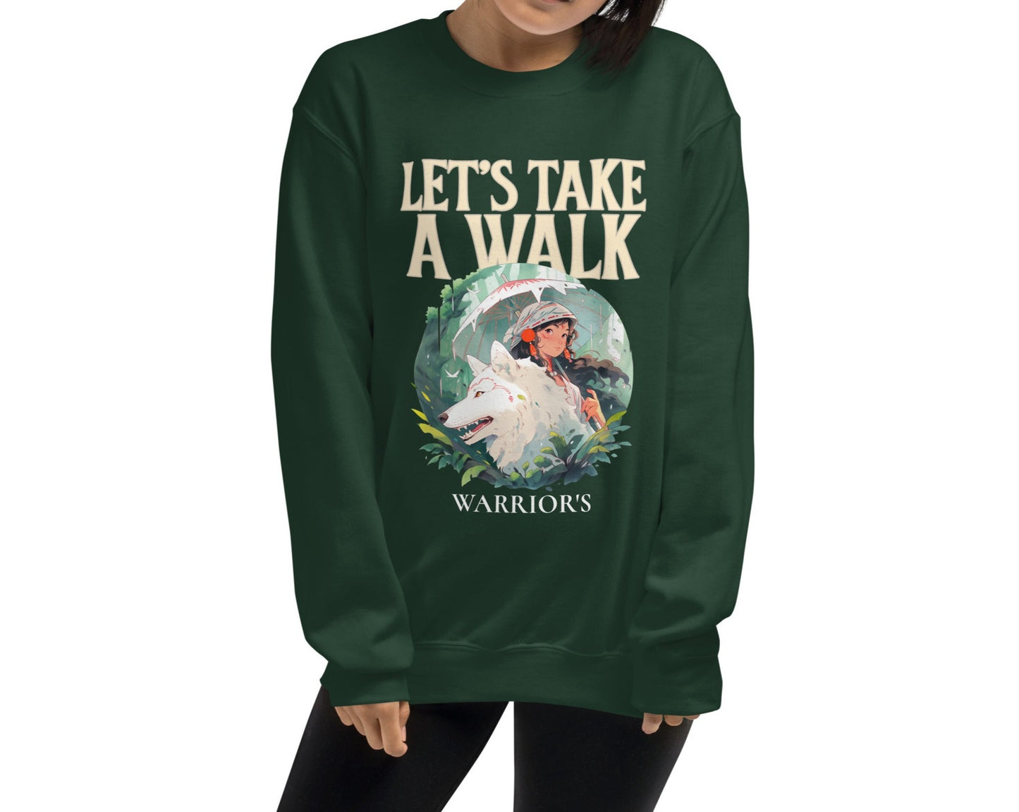 LETS TAKE A WALK CREW NECK PULLOVER SWEATSHIRT