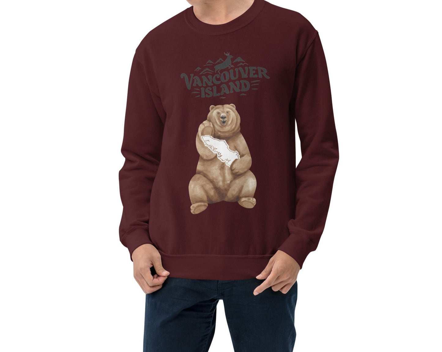 VANCOUVER ISLAND SWEATSHIRT MEN'S CREWNECK SWEATSHIRTS CANADA SHIRTS