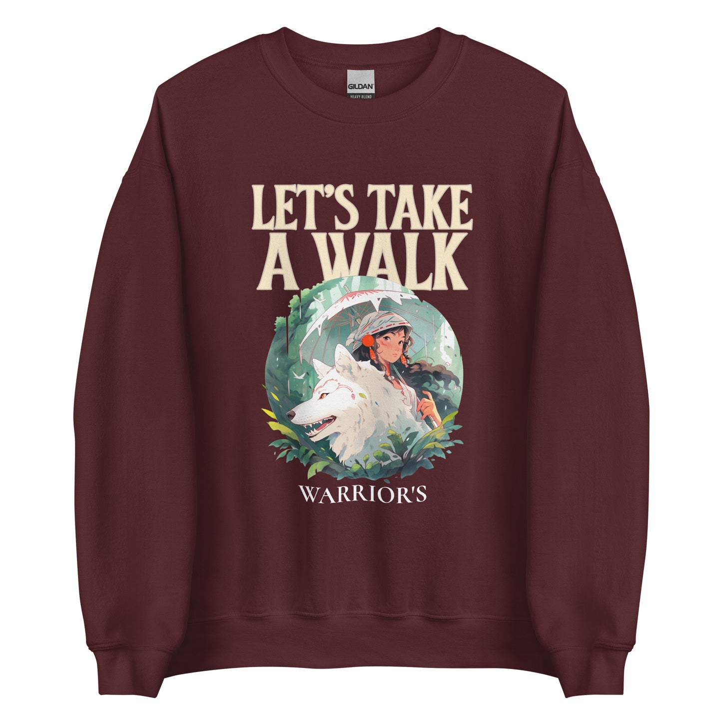 LETS TAKE A WALK CREW NECK PULLOVER SWEATSHIRT