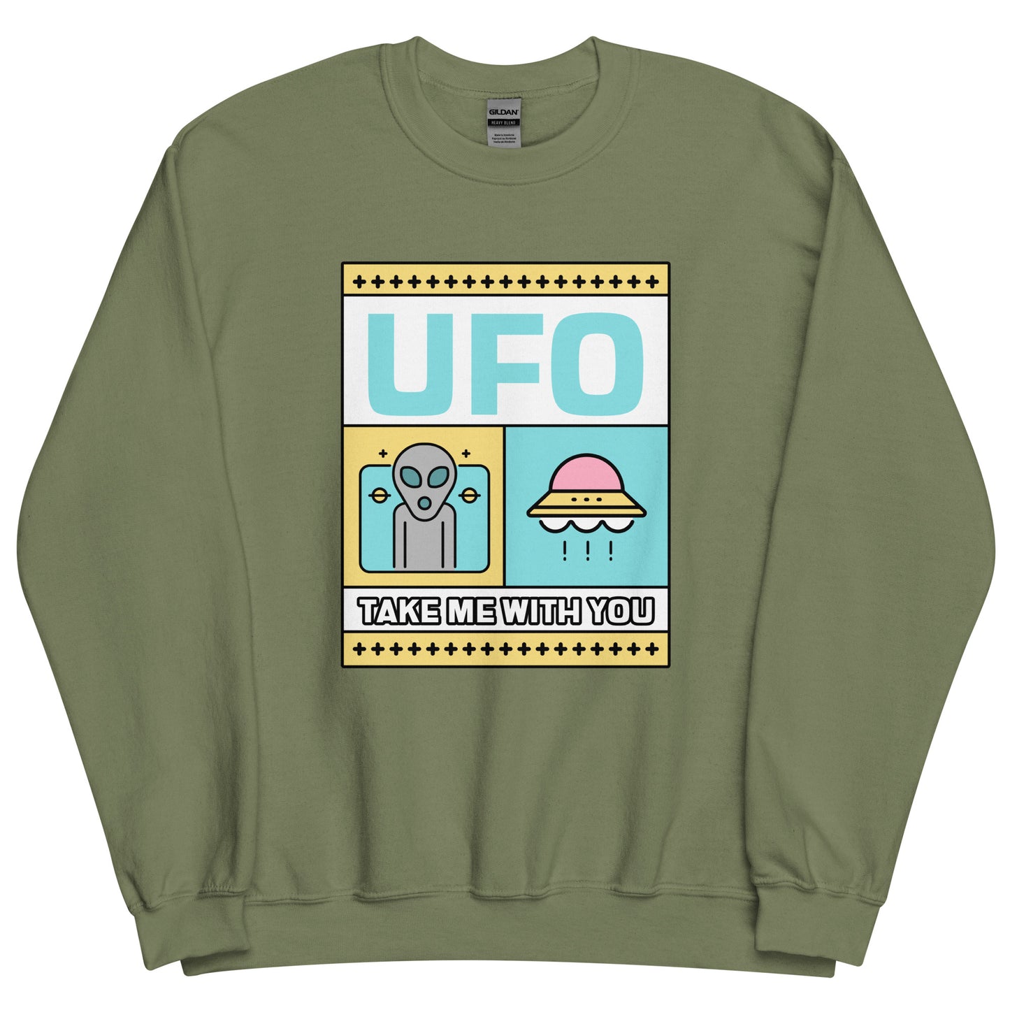 WOMEN'S CREWNECK SWEATSHIRT UFO FUNNY SWEATSHIRTS FOR WOMEN