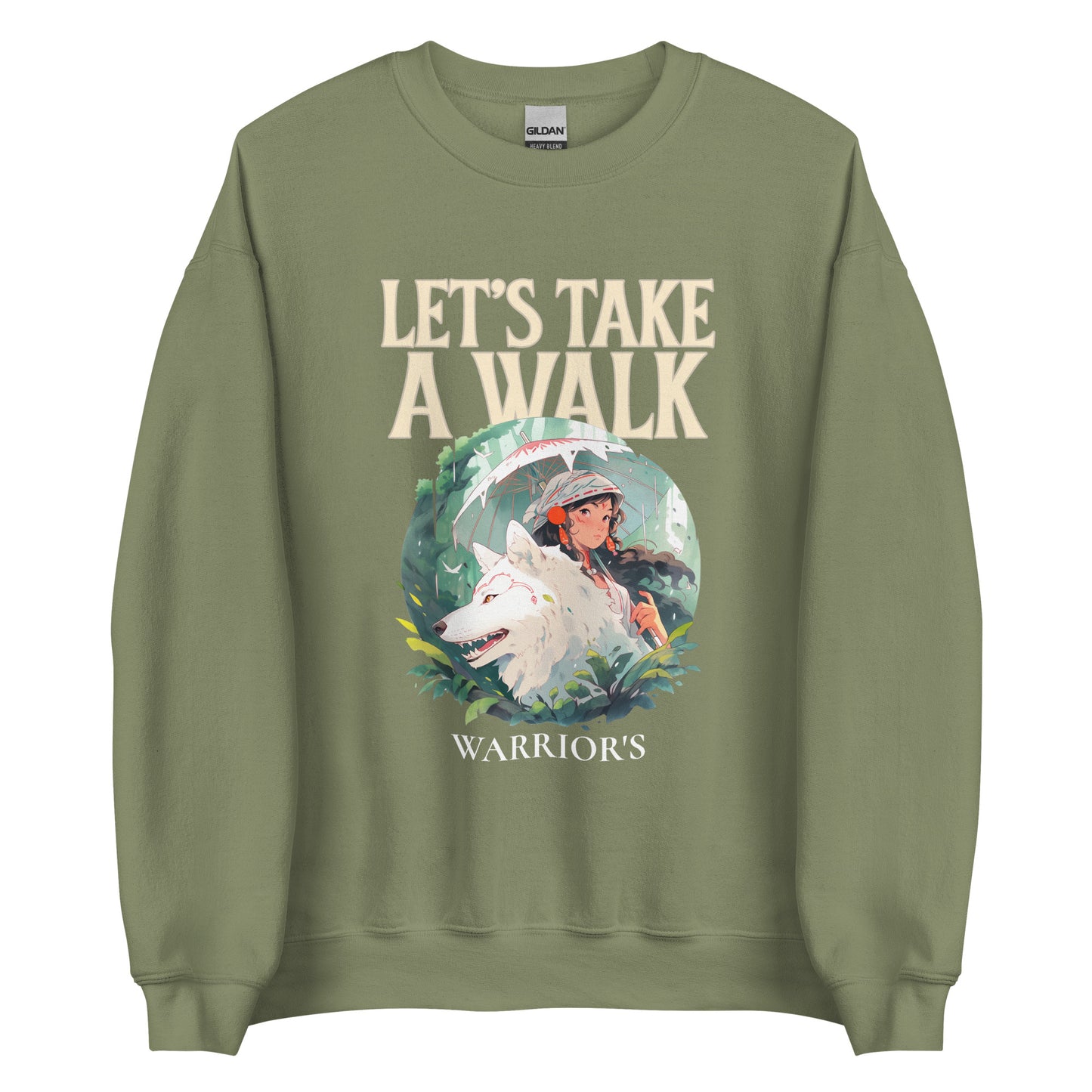 LETS TAKE A WALK CREW NECK PULLOVER SWEATSHIRT