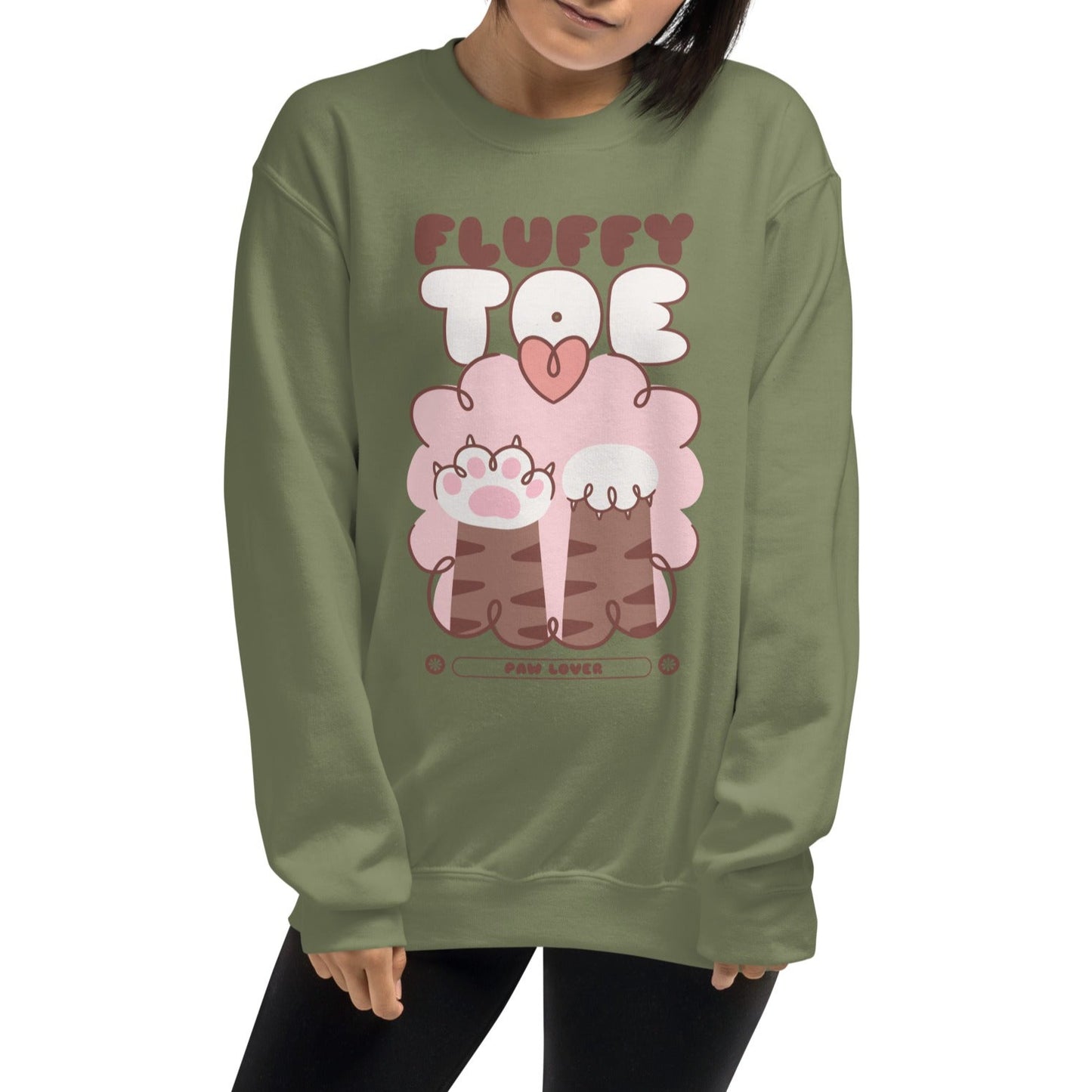 FLUFFY TOE GRAPHIC CREW NECK SWEATSHIRT