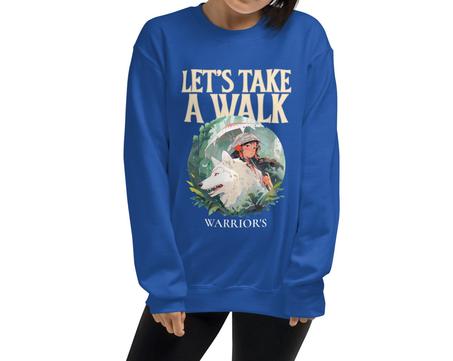 LETS TAKE A WALK CREW NECK PULLOVER SWEATSHIRT