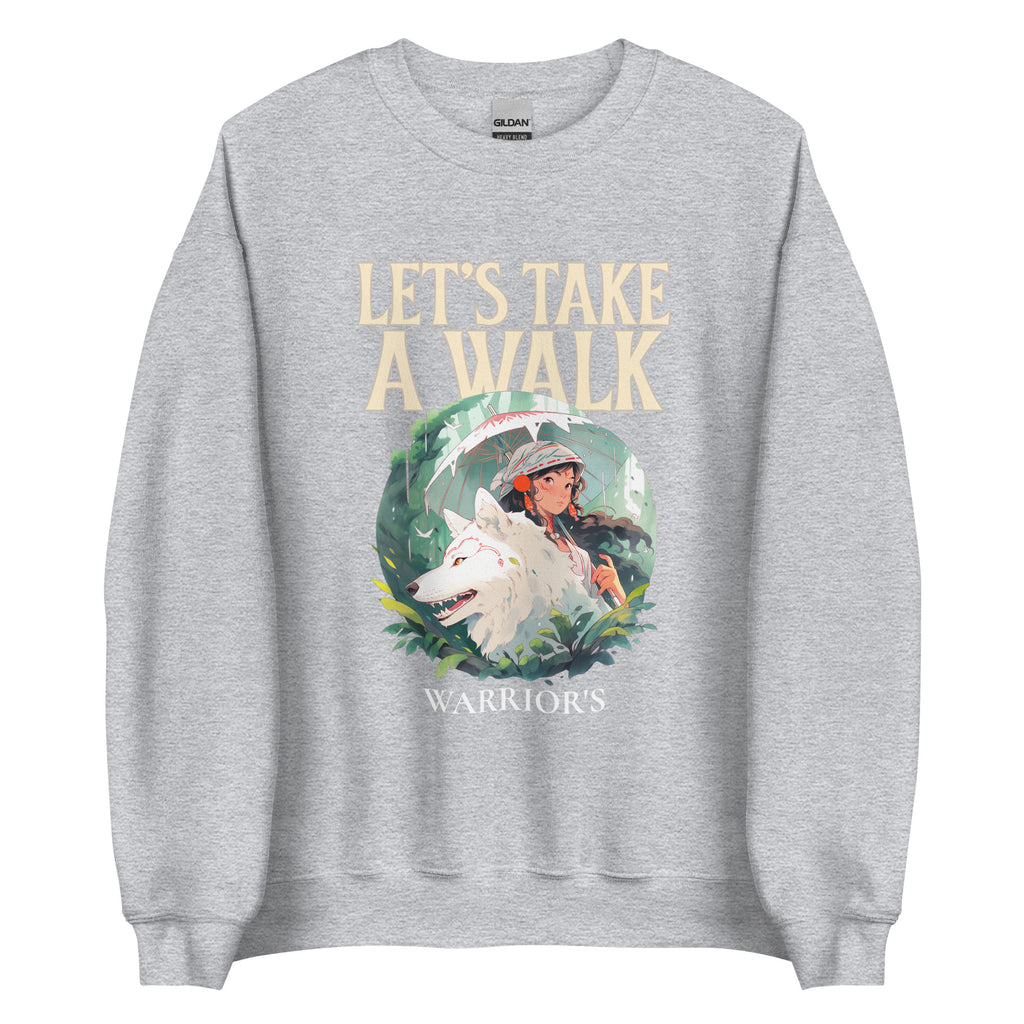 LETS TAKE A WALK CREW NECK PULLOVER SWEATSHIRT