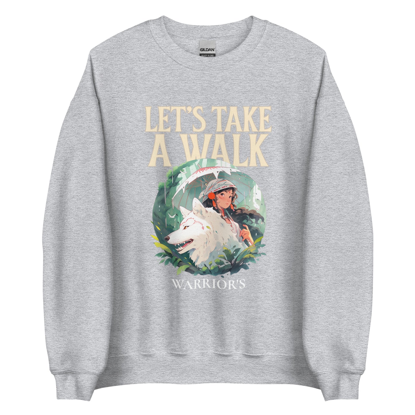 LETS TAKE A WALK CREW NECK PULLOVER SWEATSHIRT