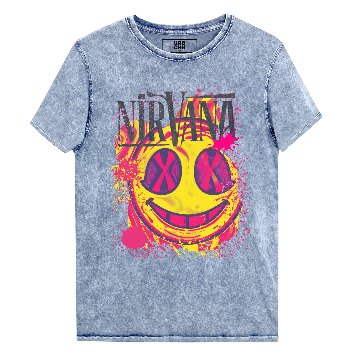 URBANITYCHEK NIRVANA DENIM CREWNECK TSHIRT FOR MEN