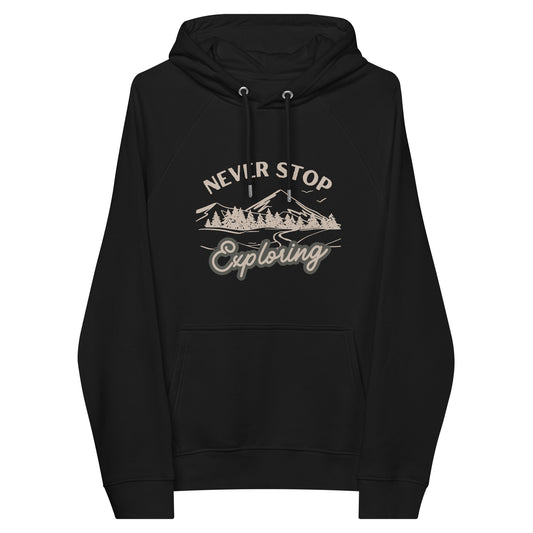 MEN'S HOODIES ECO HOODIES NEVER STOP EXLPORING ADVENTURE HOODIES CAMPING HOODIES