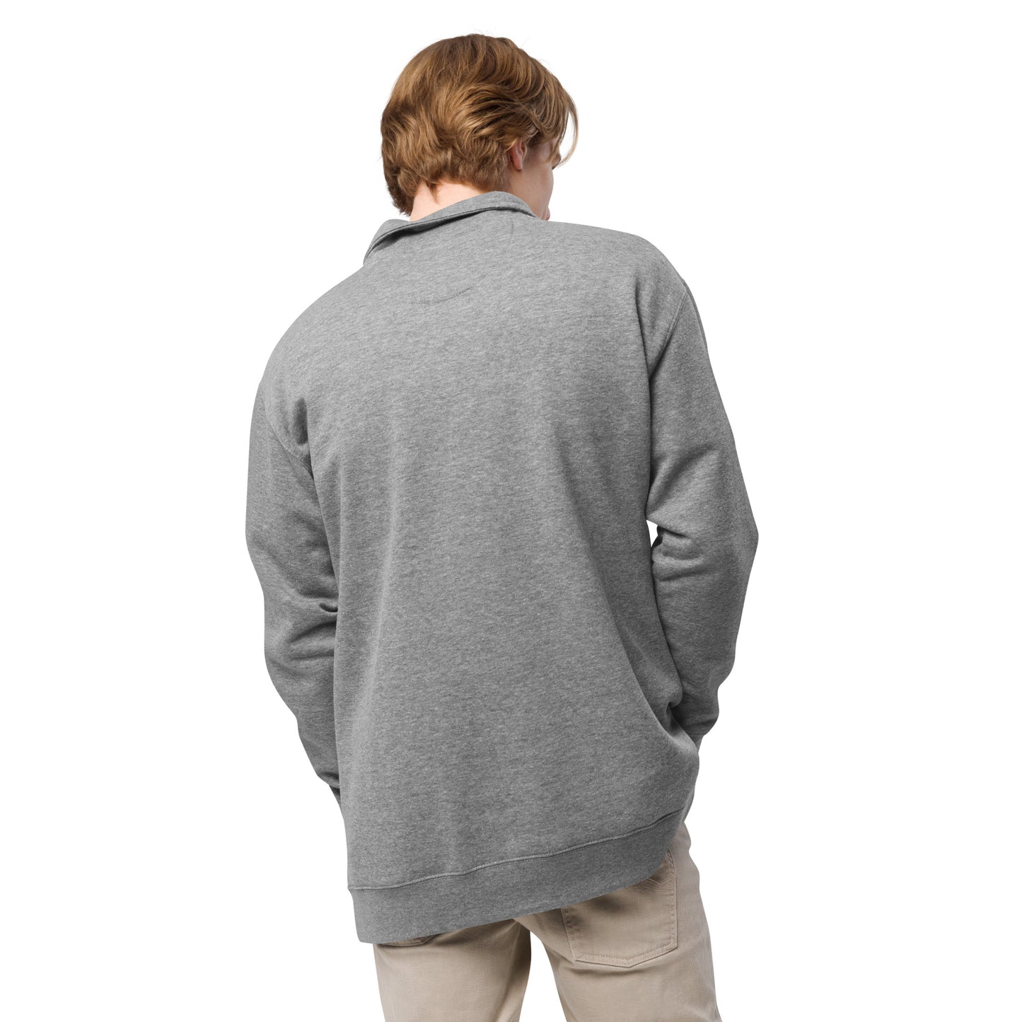 FLEECE PULLOVER SWEATSHIRT FOR MEN EMBROIDERED