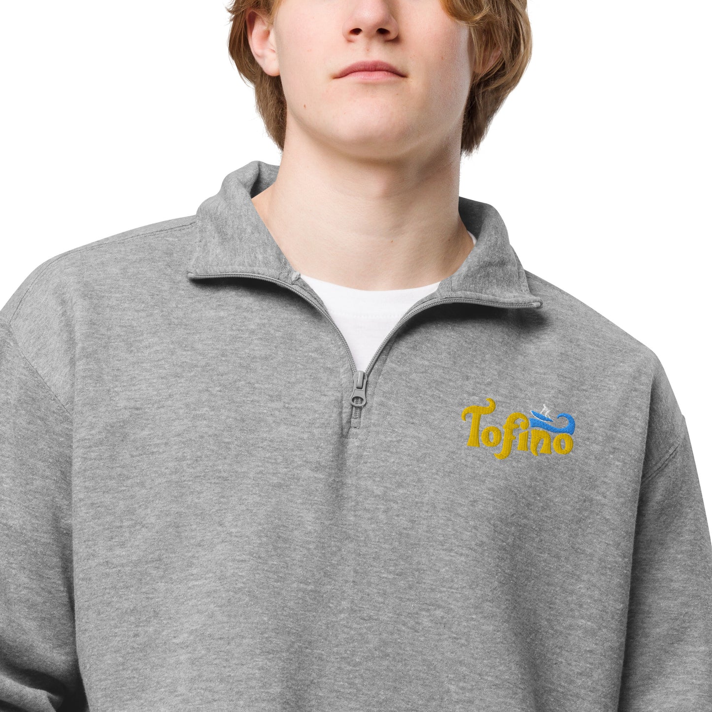 FLEECE PULLOVER SWEATSHIRT FOR MEN EMBROIDERED