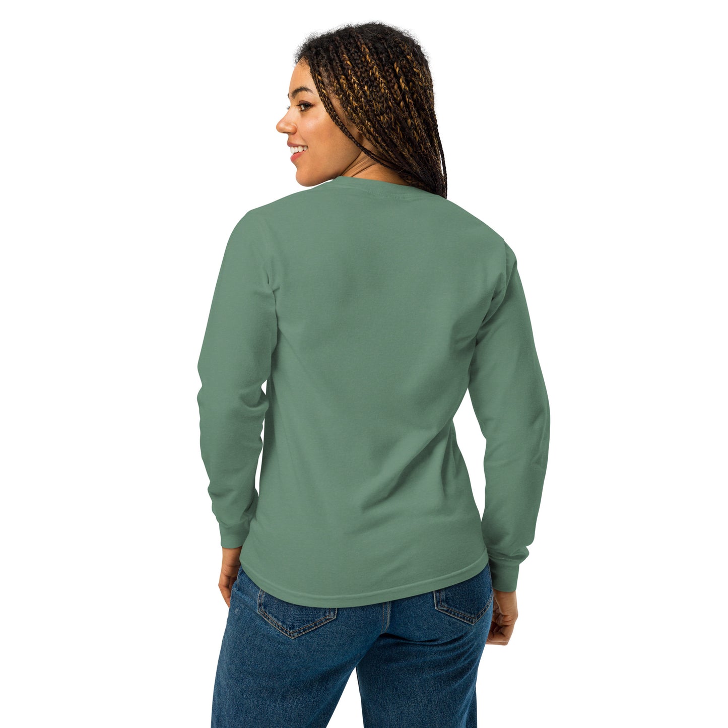 EMBROIDERED HEAVYWEIGHT LONG SLEEVE SHIRT FOR WOMEN