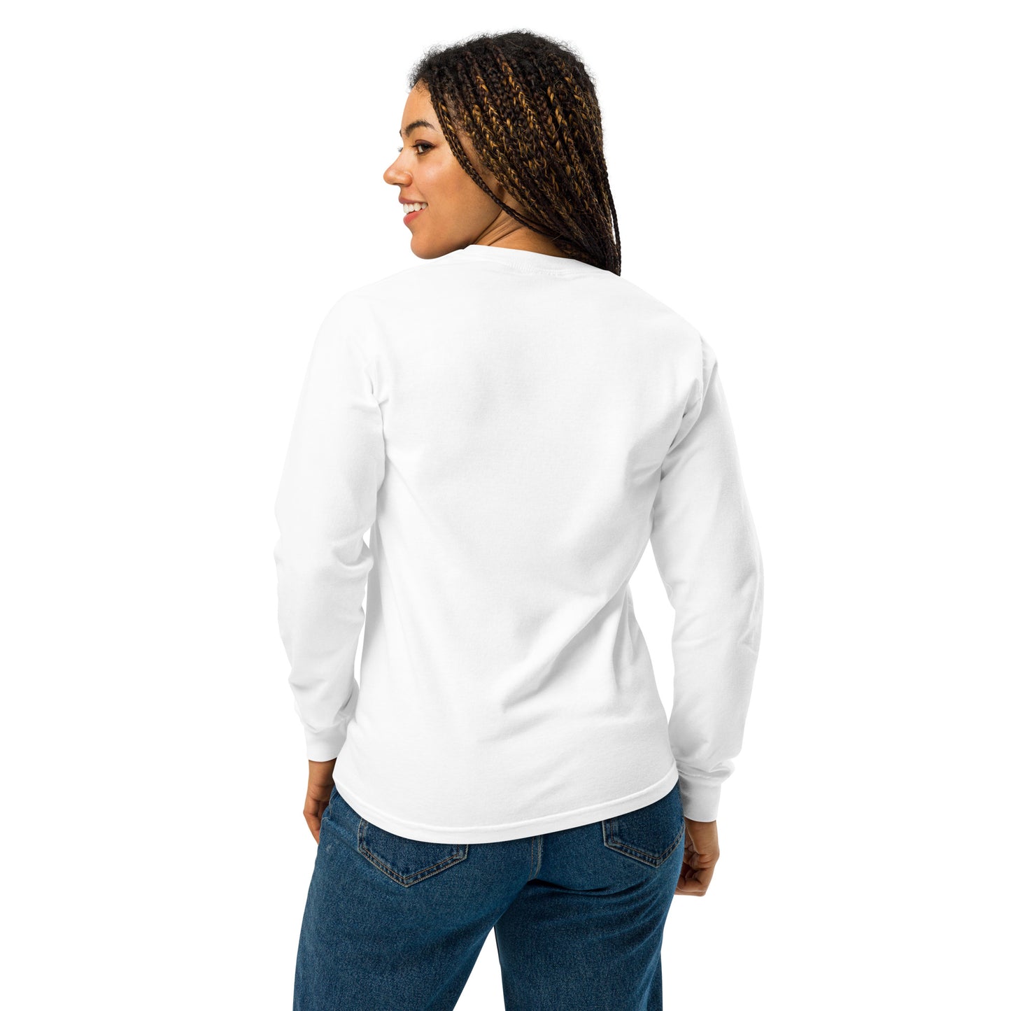 EMBROIDERED HEAVYWEIGHT LONG SLEEVE SHIRT FOR WOMEN