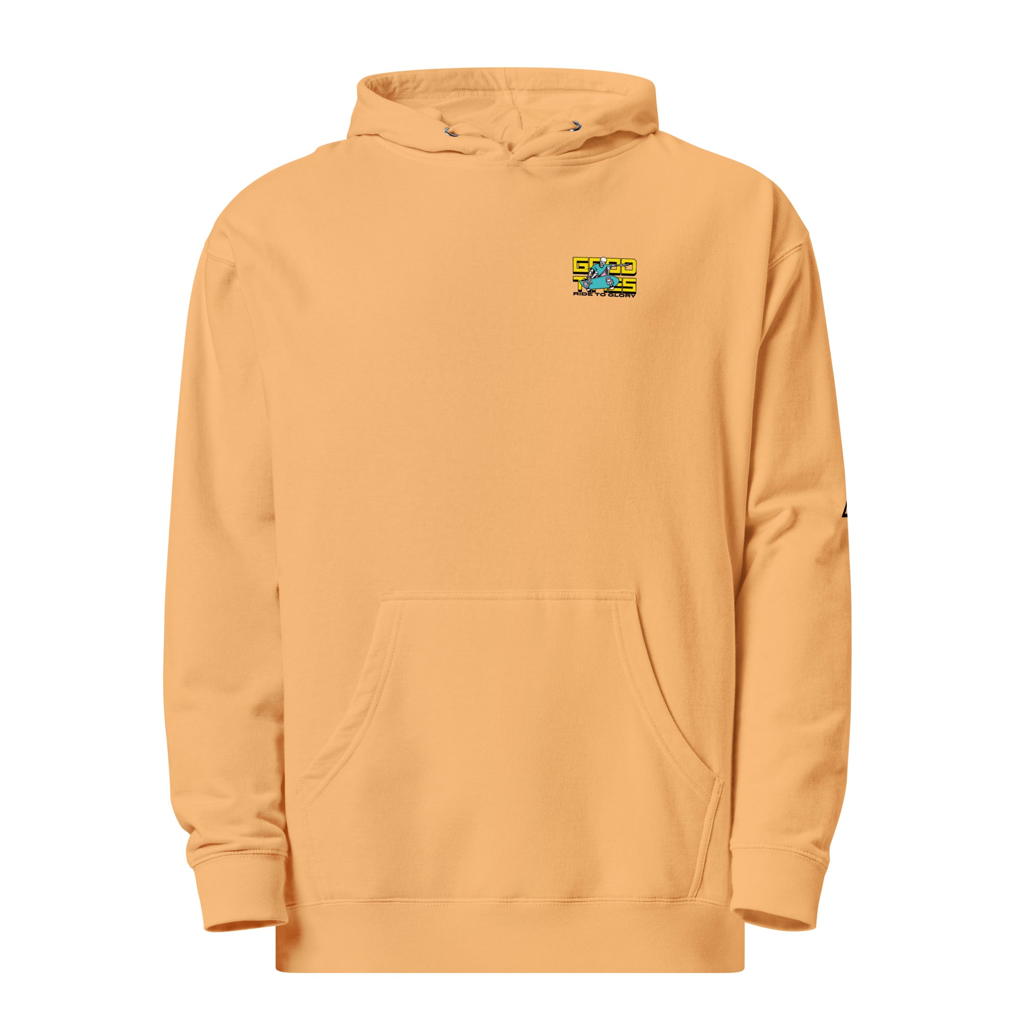unisex midweight hoodie peach front